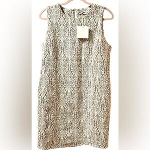 Civico 51 Lace Shift Dress M Made in Italy Cream Sleeveless NWT